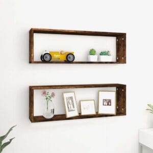 vidaXL Wall Cube Shelves 2pc Wood