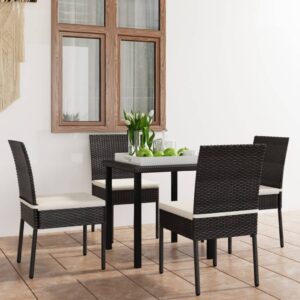 vidaXL 5pc Outdoor Dining Set Poly Rattan