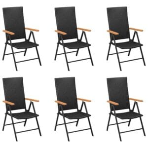 vidaXL 7pc Dining Set Black and Brown