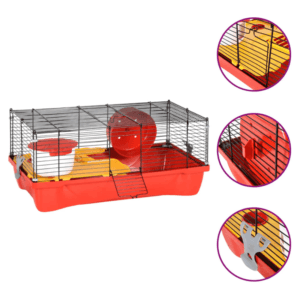 vidaXL Hamster Cage Red Polypropylene
