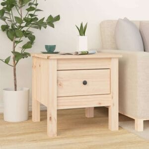 vidaXL Side Table Solid Pine Wood