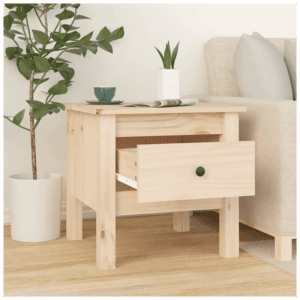 vidaXL Side Table Solid Pine Wood