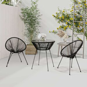 vidaXL Garden Dining Set Black