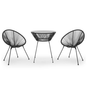 vidaXL Garden Dining Set Black