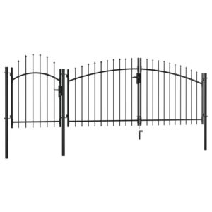 vidaXL Garden Gate Steel Black