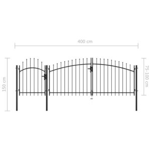 vidaXL Garden Gate Steel Black