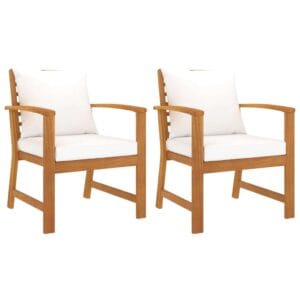 vidaXL 2pc Garden Chairs Acacia Wood