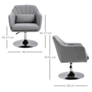 Homcom Retro Linen Swivel Tub Chair