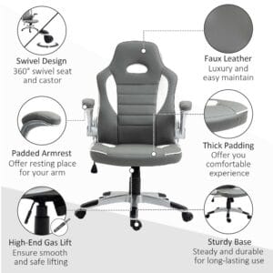 Vinsetto Racing Gaming Chair Grey
