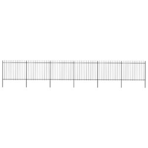 vidaXL Garden Fence w/ Spear Top Black