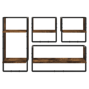 vidaXL 4pc Wall Shelf Set Engineered Wood