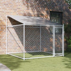 vidaXL Dog Cage w/ Roof & Doors