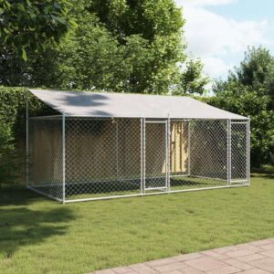 vidaXL Dog Cage w/ Roof & Doors