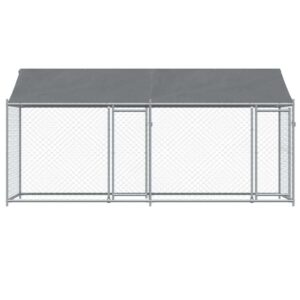 vidaXL Dog Cage w/ Roof & Doors