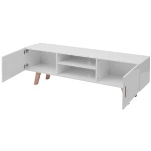 vidaXL TV Stand MDF High Gloss White