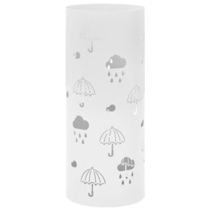 vidaXL Umbrella Stand Steel White