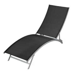 vidaXL Sun Lounger Steel Black