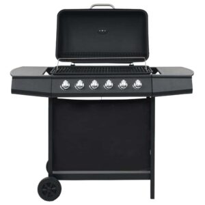 vidaXL Gas BBQ Grill Steel Black
