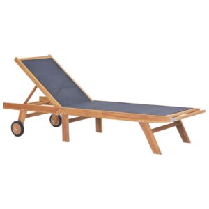 vidaXL Sun Lounger Solid Teak