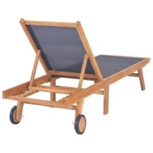 vidaXL Sun Lounger Solid Teak