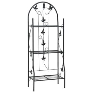 vidaXL 3-Layer Plant Rack Black Iron