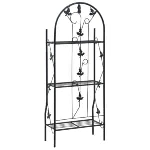 vidaXL 3-Layer Plant Rack Black Iron