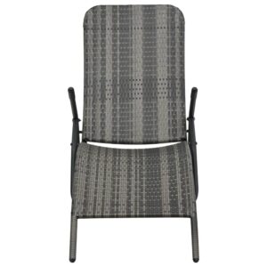 vidaXL Sun Lounger Poly Rattan Grey