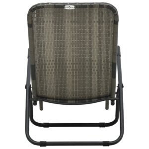vidaXL Sun Lounger Poly Rattan Grey