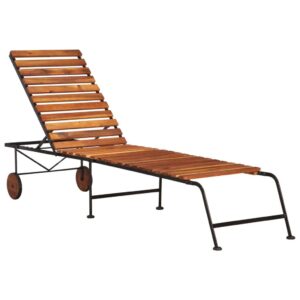 vidaXL Sun Lounger Solid Acacia Wood