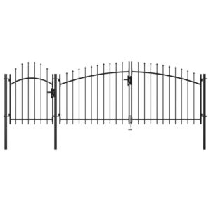 vidaXL Garden Gate Steel Black