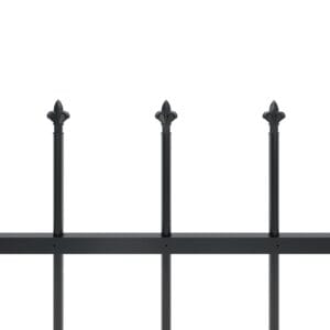 vidaXL Garden Fence w/ Spear Top Black