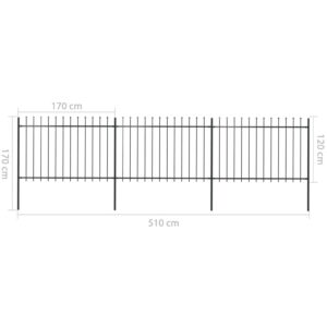 vidaXL Garden Fence with Spear Top