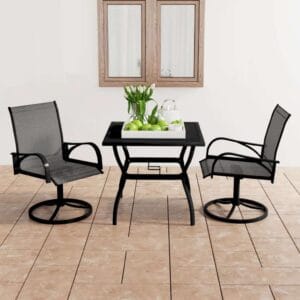 vidaXL Garden Dining Set Black
