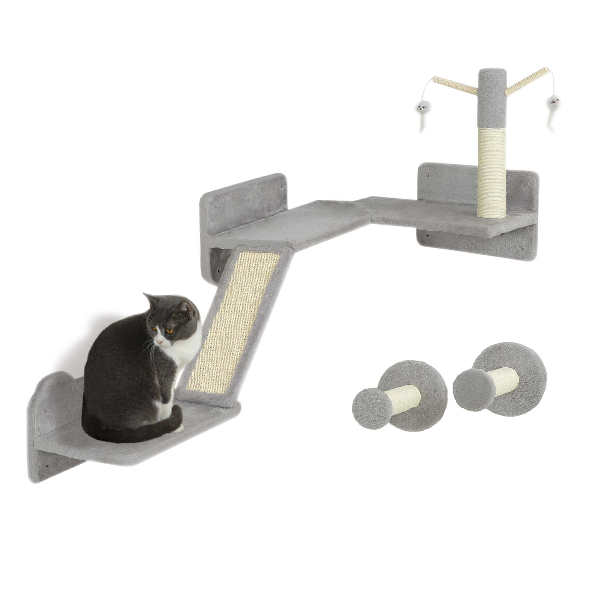 PawHut Cat Wall Shelves 3pc Corner PawHut Cat Wall Shelves 3pc Corner