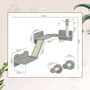 PawHut Cat Wall Shelves 3pc Corner PawHut Cat Wall Shelves 3pc Corner