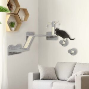 Pawhut Cat Wall Shelves 3pc Corner
