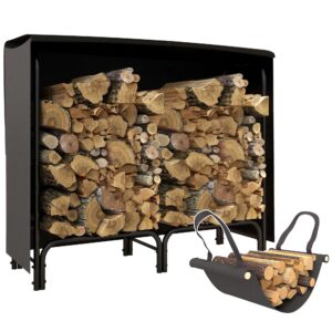Outsunny 4ft Firewood Rack Holder Outsunny 4ft Firewood Rack Holder