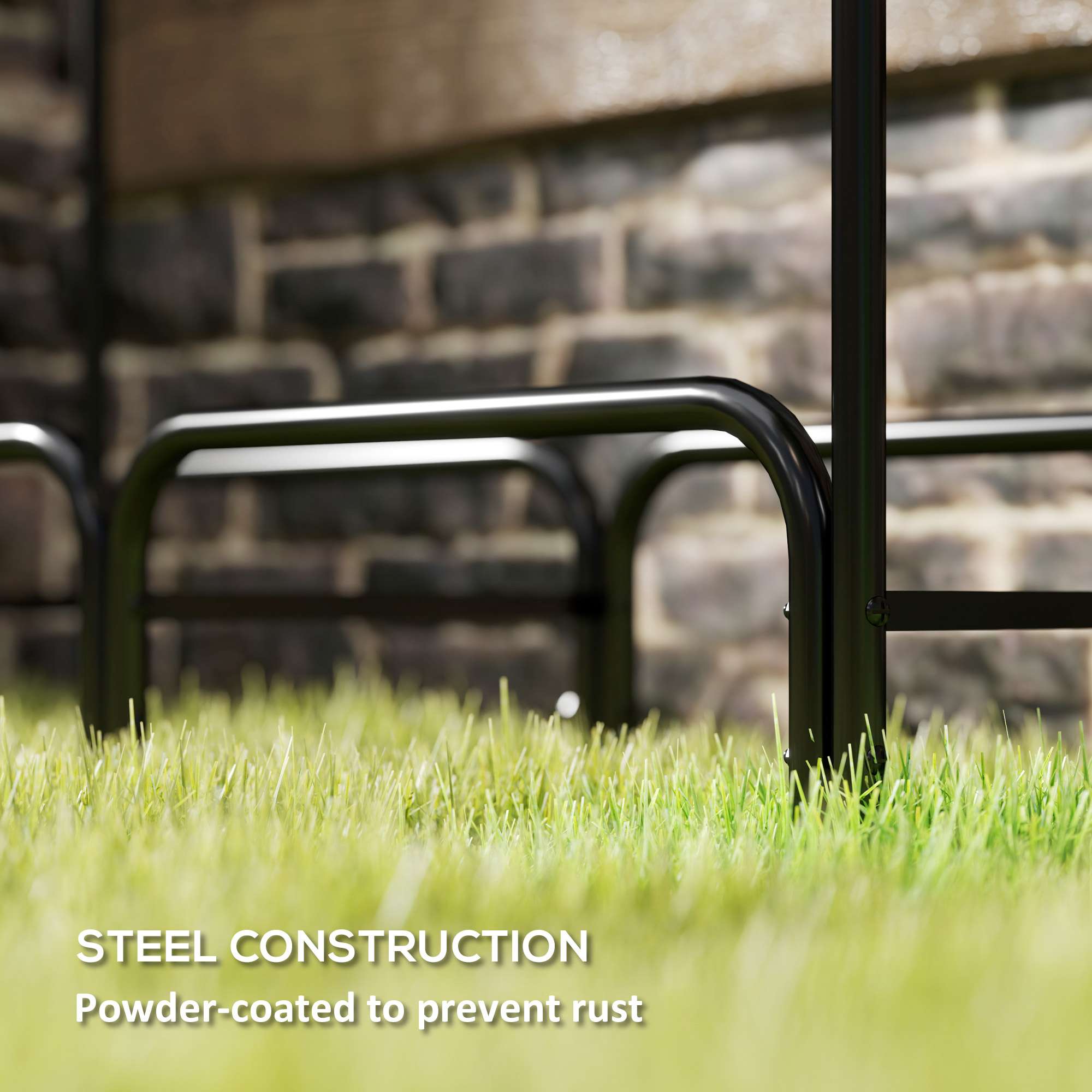 Outsunny 4ft Firewood Rack Holder Outsunny 4ft Firewood Rack Holder