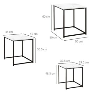 Homcom Nesting Coffee Tables Set Of 3