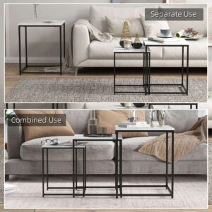 Homcom Nesting Coffee Tables Set Of 3