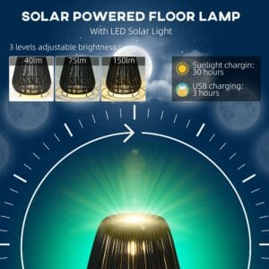 Outsunny Garden Rattan Solar Lantern