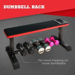 Sportnow Flat Weight Bench w/ Rack