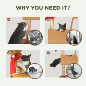 PawHut Cat Tree 98cm Deer Themed