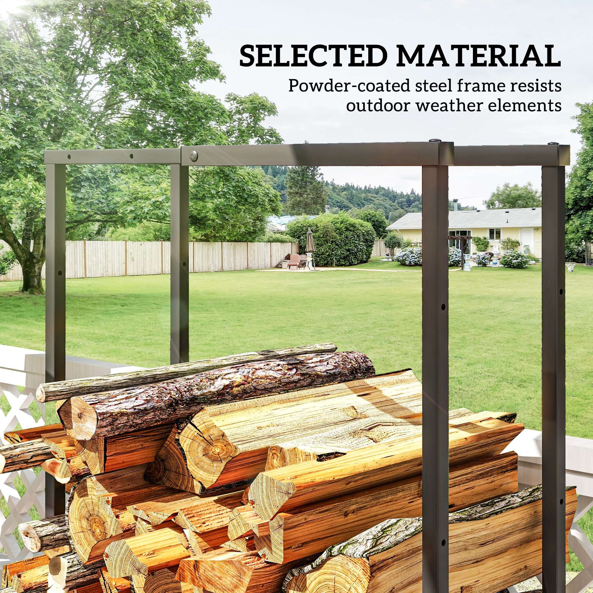 Outsunny Firewood Log Holder Metal Outsunny Firewood Log Holder Metal