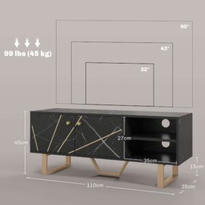 Homcom TV Unit Black Marble
