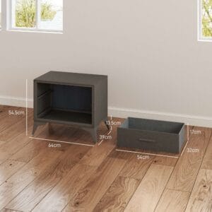 Homcom Velvet Bedside Table