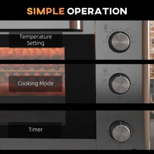 Homcom 30L Mini Oven 1600W Silver