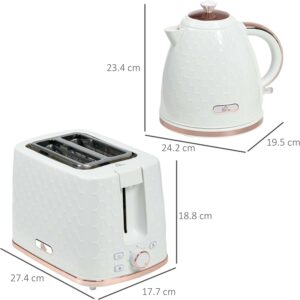 Homcom Kettle & Toaster Set 1.7L/2 Slice