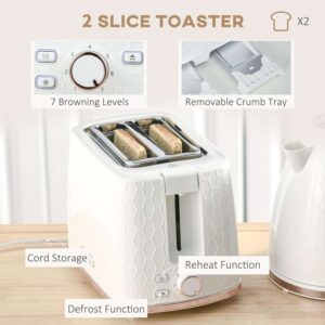 Homcom Kettle & Toaster Set 1.7L/2 Slice