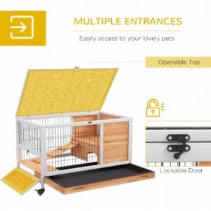 PawHut Wood Indoor Rabbit Hutch